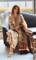 Cotton Off White & Red Kalamkari Suit with Printed Dupatta