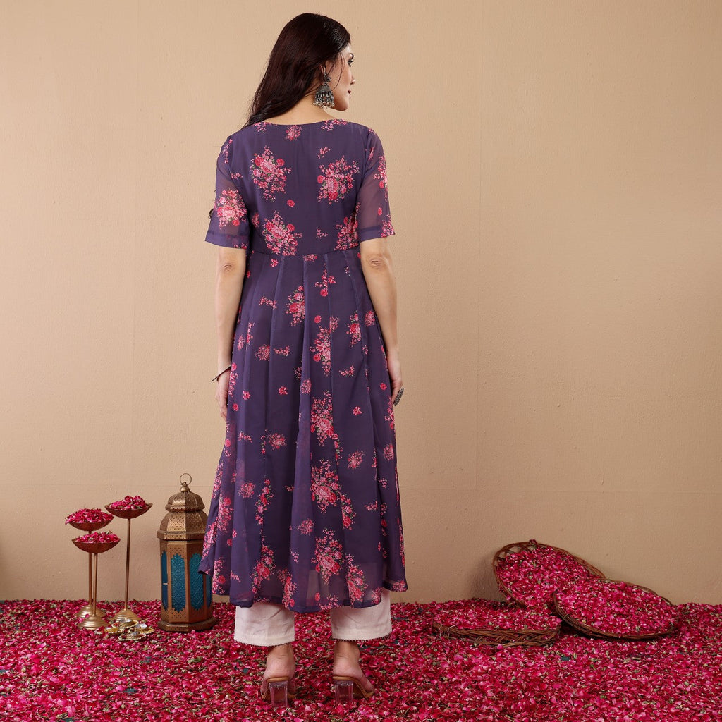 Avina Georgette Kalidaar Kurta