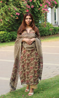 Kota Doria Kalamkari Beige & Pink Kurta and Dupatta with Cotton Pants