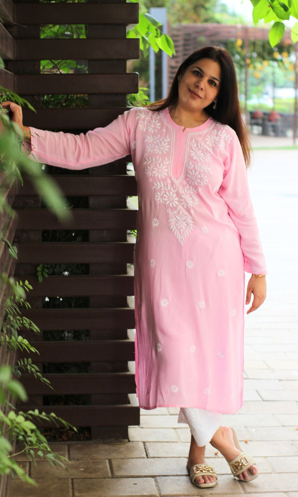 Modal Pink Chikankari Kurta
