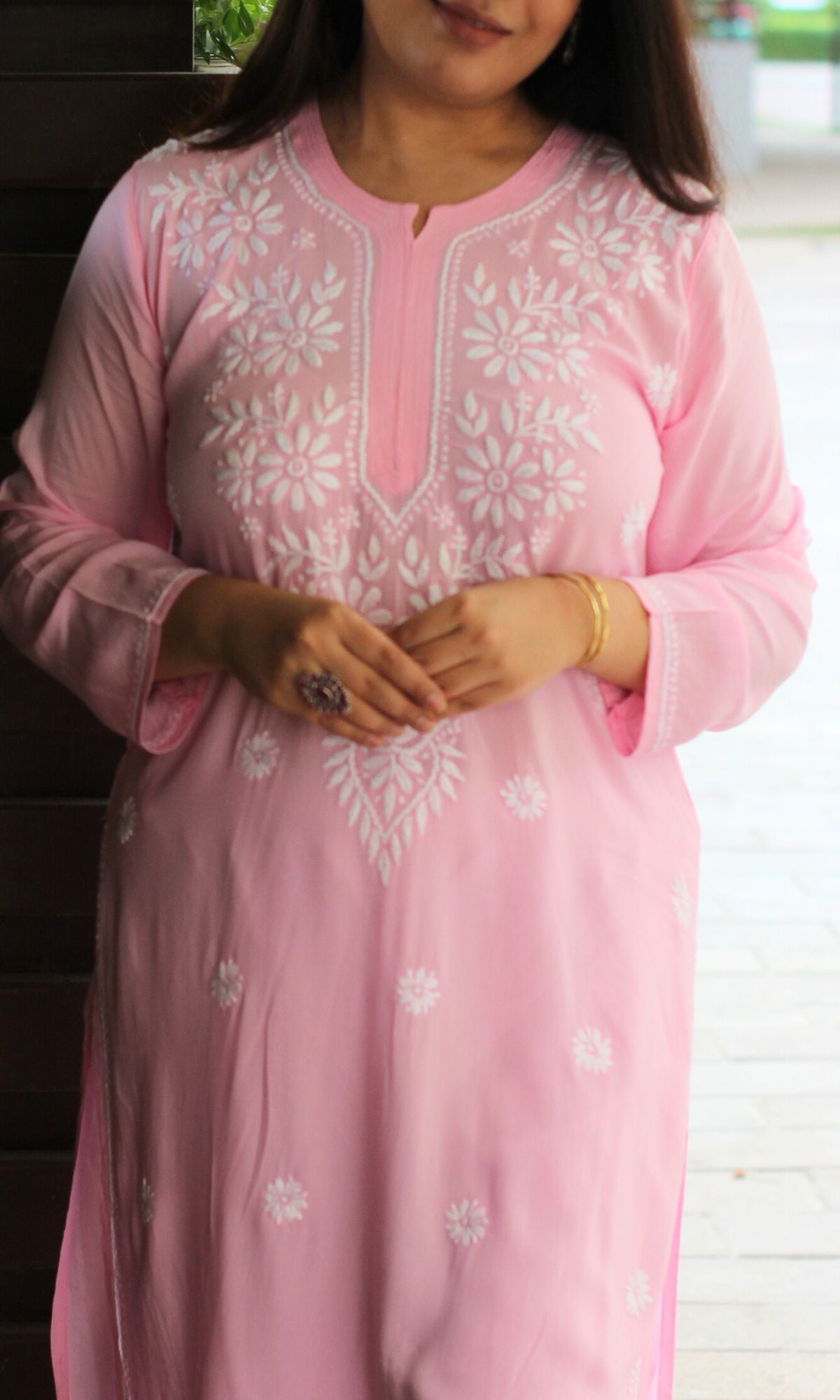 Modal Pink Chikankari Kurta