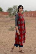 Pintuck Kurta - Red