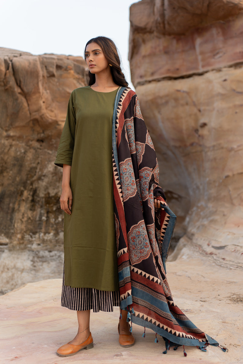 Set of 3 - Kurta, Dupatta & Culotte - Swa 05