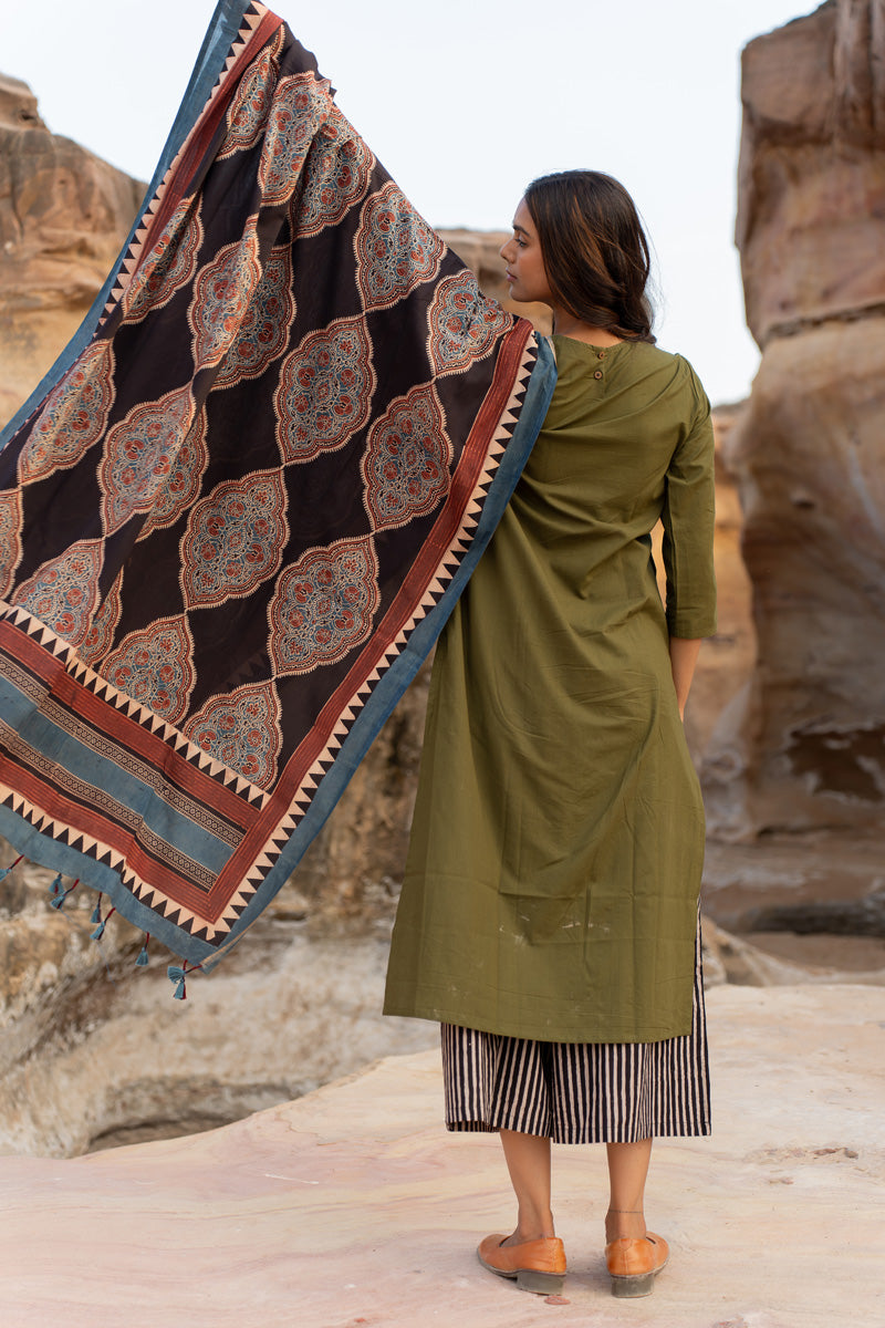 Set of 3 - Kurta, Dupatta & Culotte - Swa 05