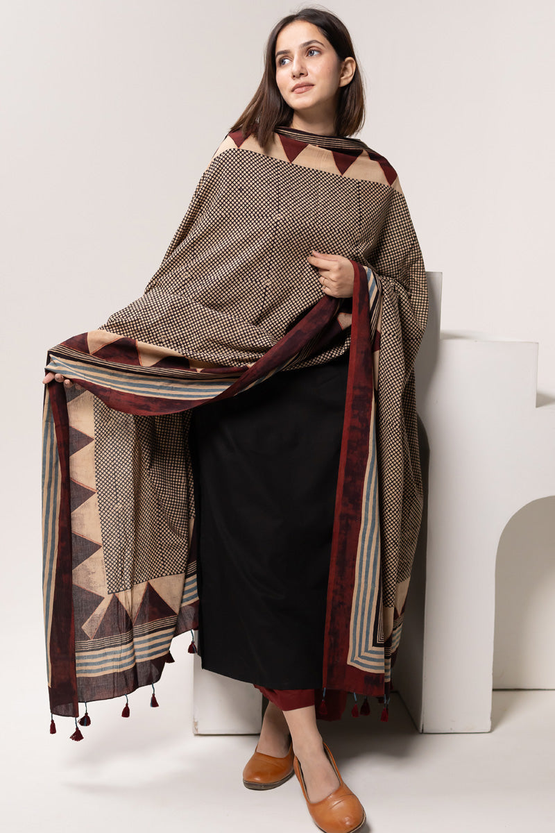 Set of 3 - Kurta, Dupatta & Culotte - Aabaan 07