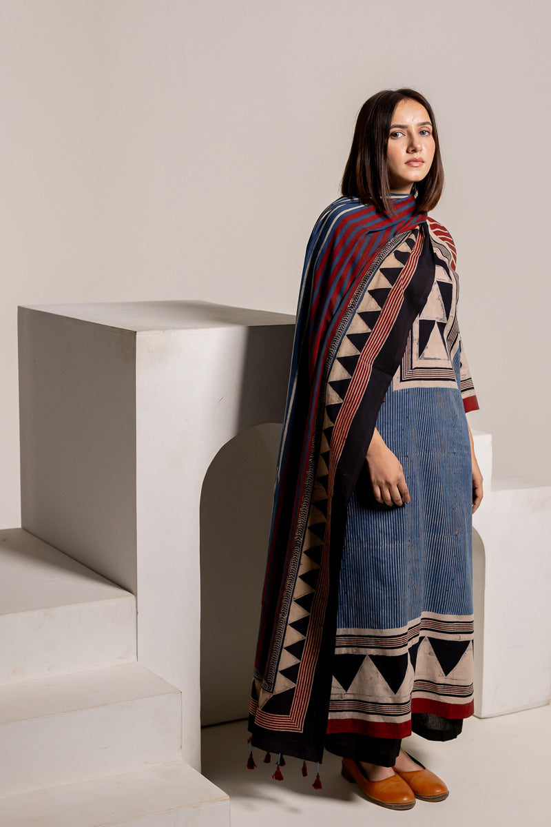 Set of 3 - Kurta, Dupatta & Culotte - Aabaan 03