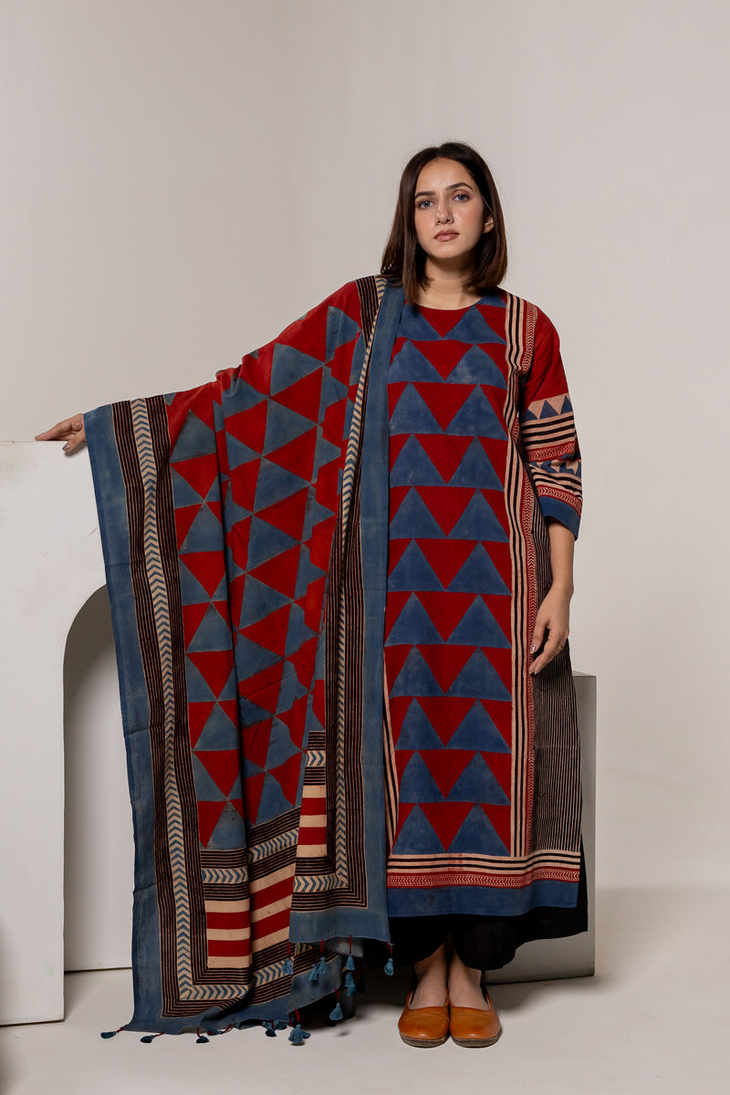 Set of 3 - Kurta, Dupatta & Culotte