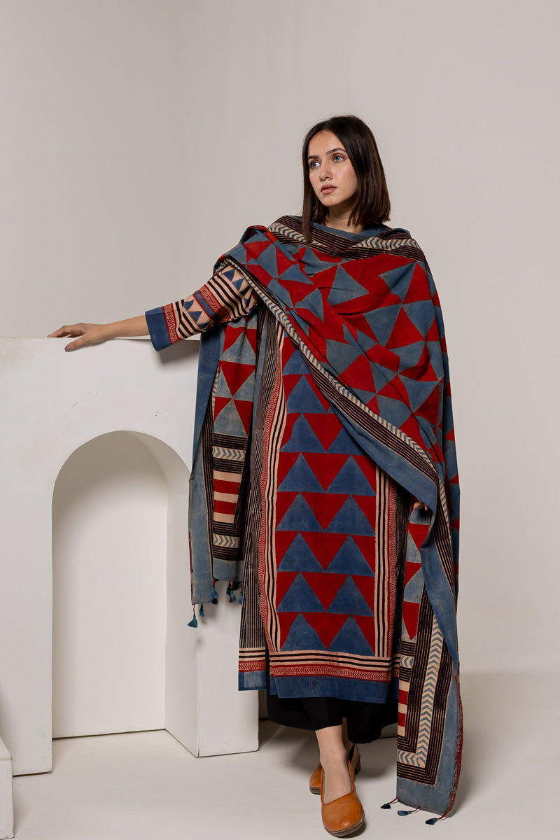 Set of 3 - Kurta, Dupatta & Culotte