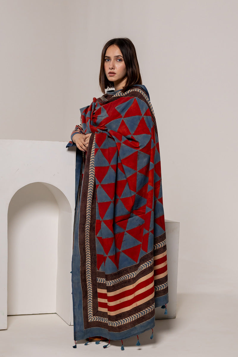 Set of 3 - Kurta, Dupatta & Culotte