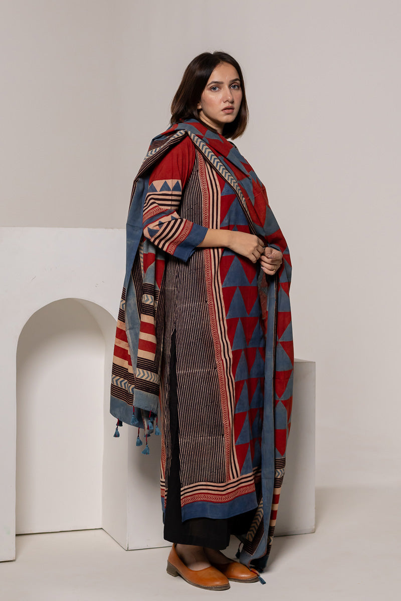 Set of 3 - Kurta, Dupatta & Culotte