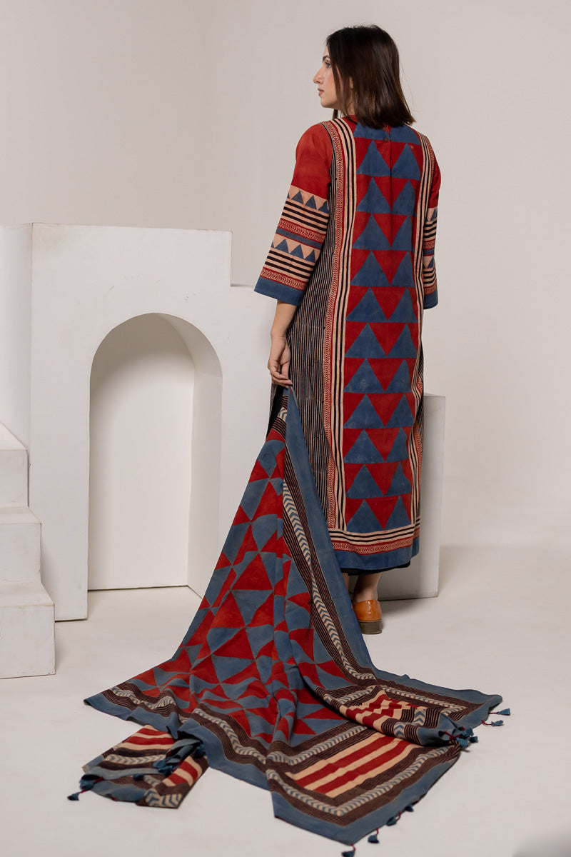 Set of 3 - Kurta, Dupatta & Culotte
