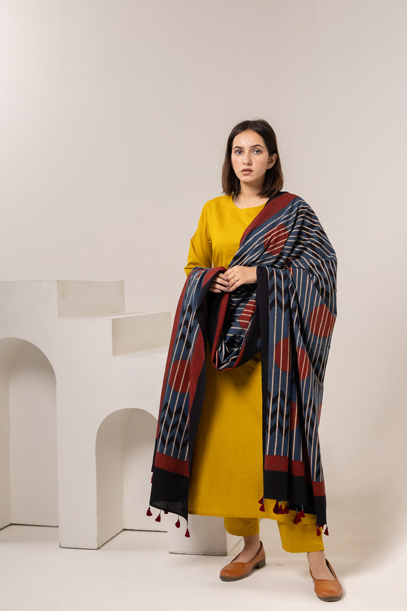 Set of 3 - Kurta, Dupatta & Pant - Earthy Echoes 02