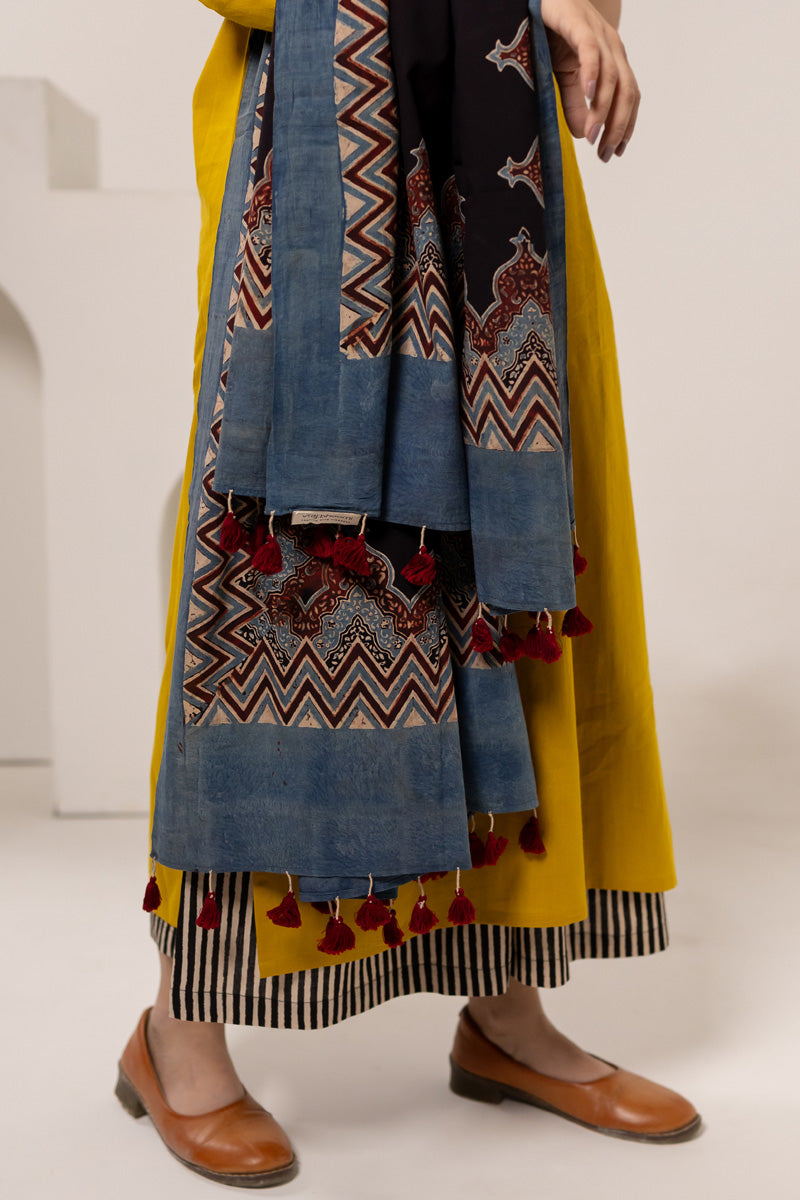 Set of 3 - Kurta, Dupatta & Culotte - Earthy Echoes 04