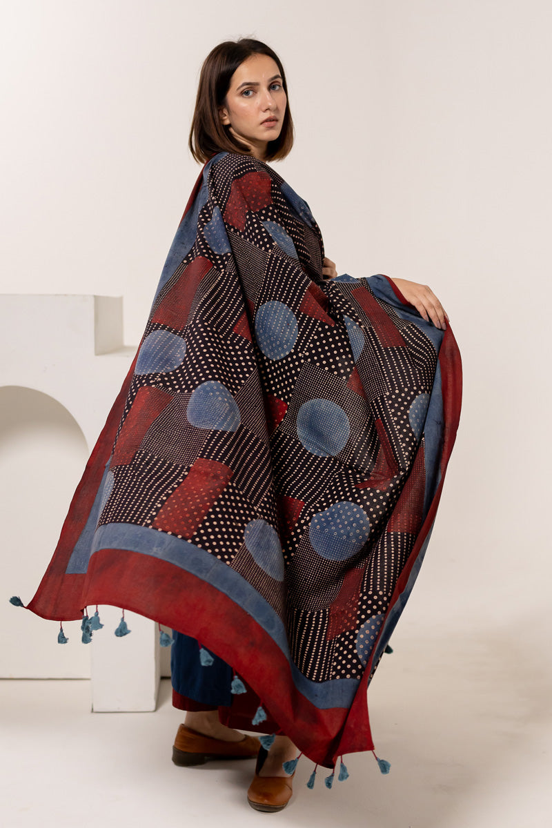 Set of 3 - Kurta, Dupatta & Culotte - Earthy Echoes 03