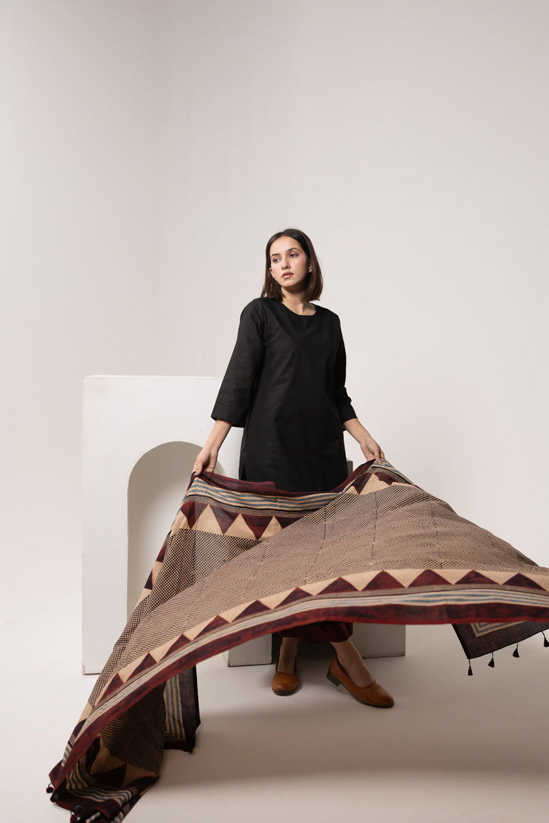 Set of 3 - Kurta, Dupatta & Culotte - Aabaan 07