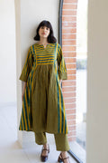 4 Panel Kurta Set of 2 - Moss leaf