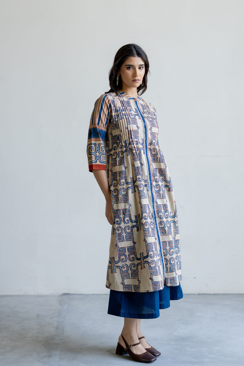 Pintuck Kurta - Avira Natural White