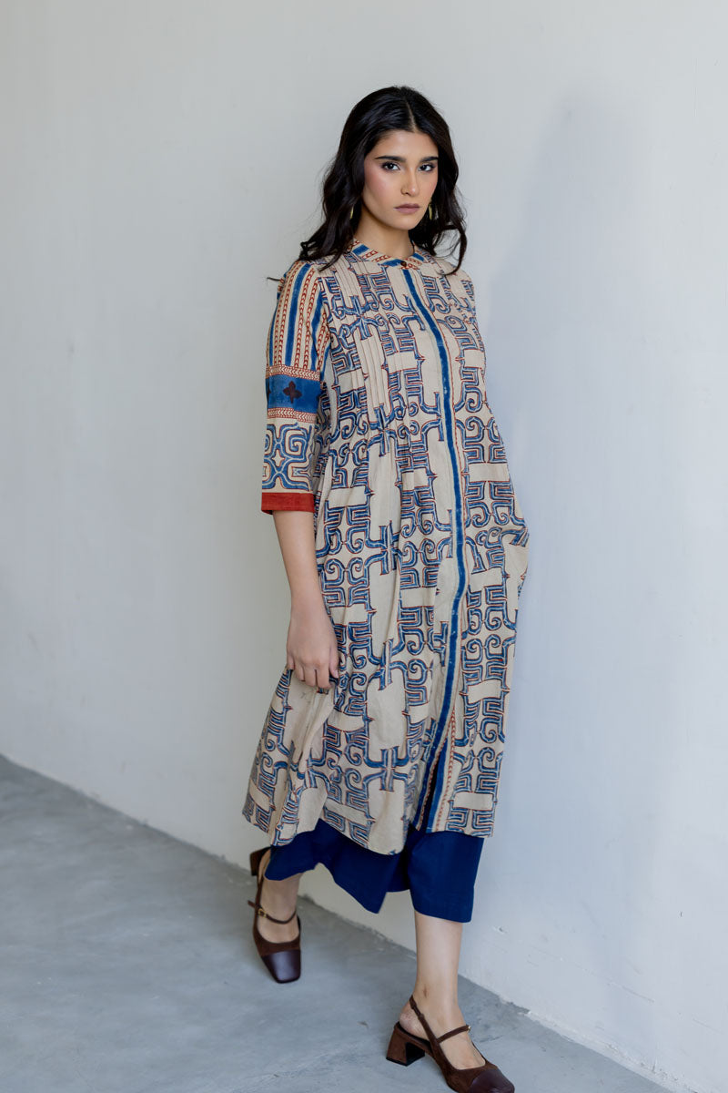 Pintuck Kurta - Avira Natural White