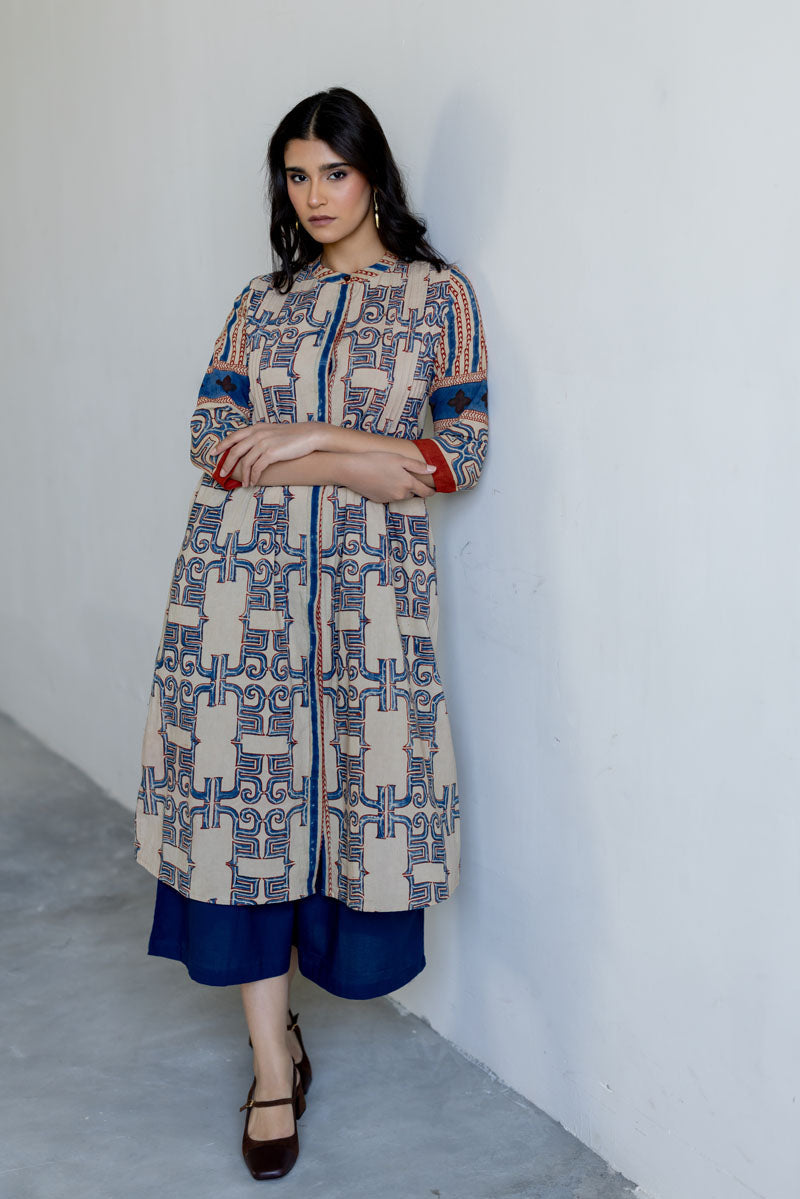 Pintuck Kurta - Avira Natural White