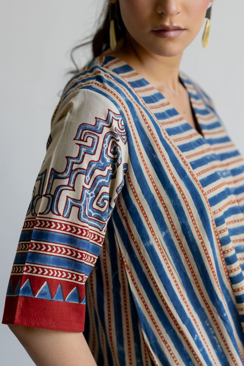 V Neck Panelled Kurta - Vaya
