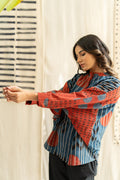 Freesize Anti-fit Top - Indigo Playful Geometry