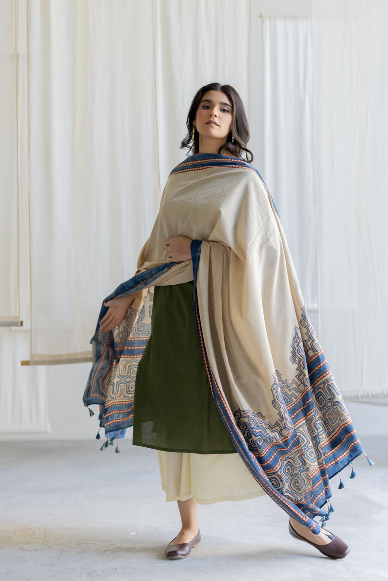 Set of 3 - Kurta, Culottes & Dupatta - Mrida 17
