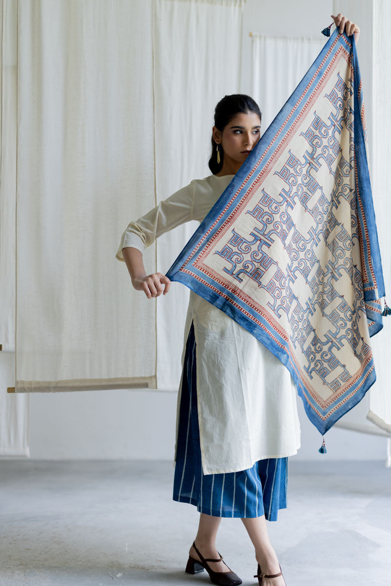 Set of 3 - Kurta, Culottes & Scarf