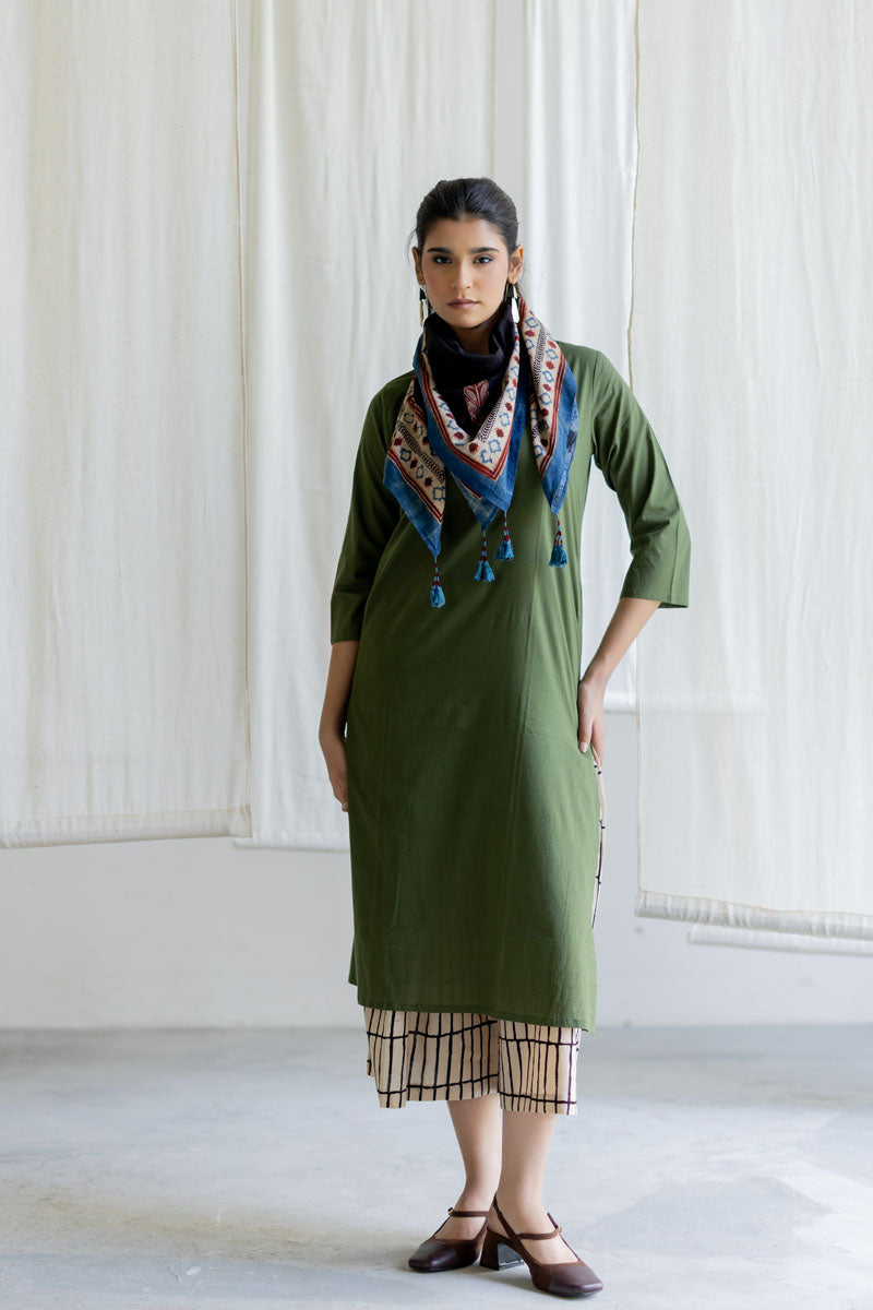 Set of 3 - Kurta, Culottes & Scarf