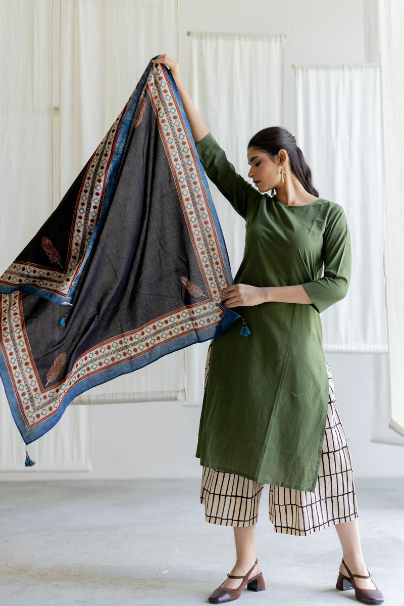 Set of 3 - Kurta, Culottes & Scarf
