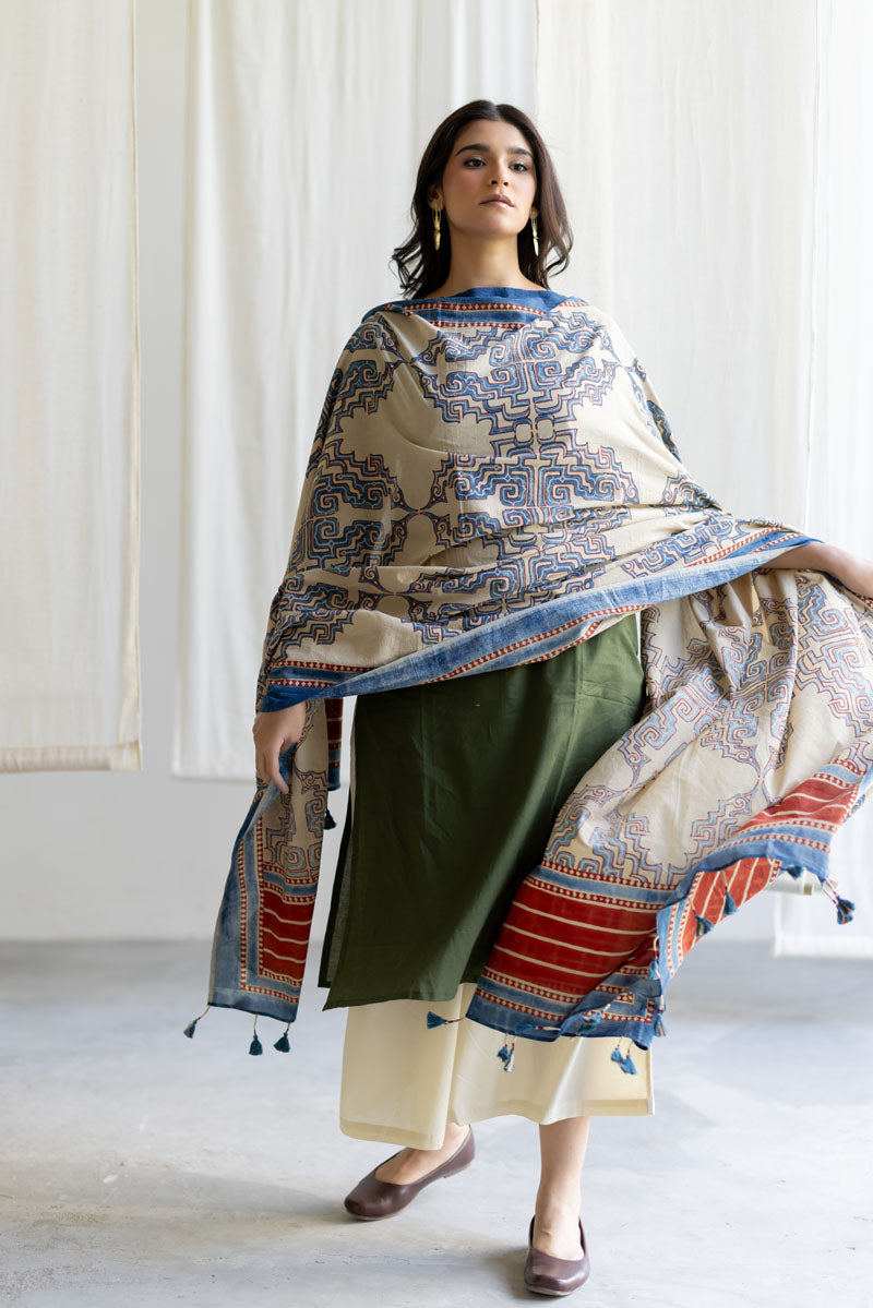 Set of 3 - Kurta, Culottes & Dupatta - Mrida 16
