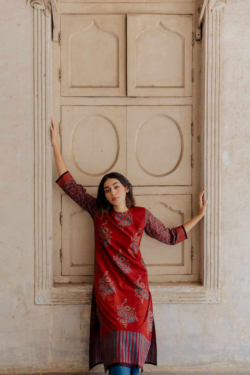 Classic Kurta - Red Zahra