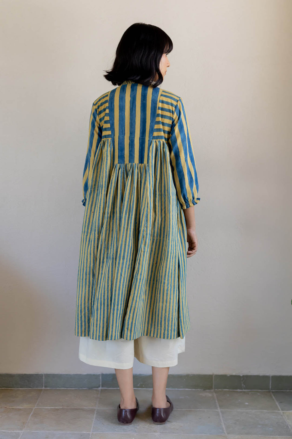 Amra Side Pleat Kurta - Mustard moon