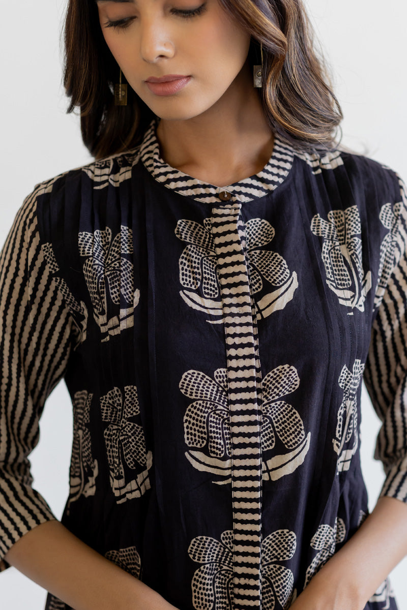 Pintuck Kurta - Tira Black