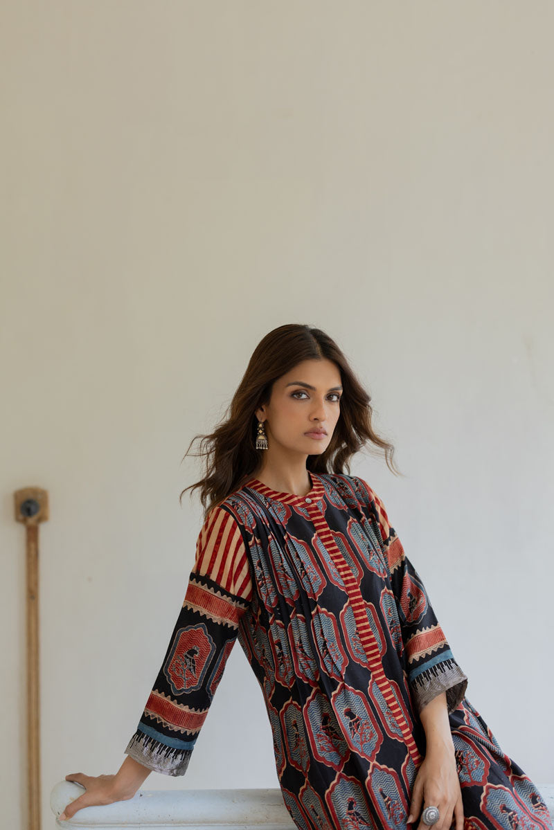 Chanderi Silk Pintuck Kurta Set of 2