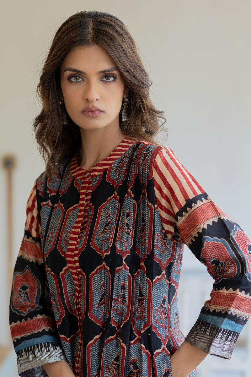 Chanderi Silk Pintuck Kurta Set of 2