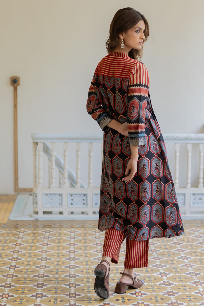 Chanderi Silk Pintuck Kurta Set of 2