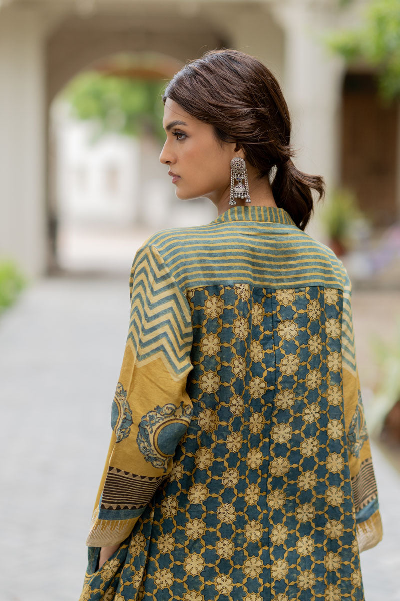 Chanderi Silk A-line Kurta Set of 2