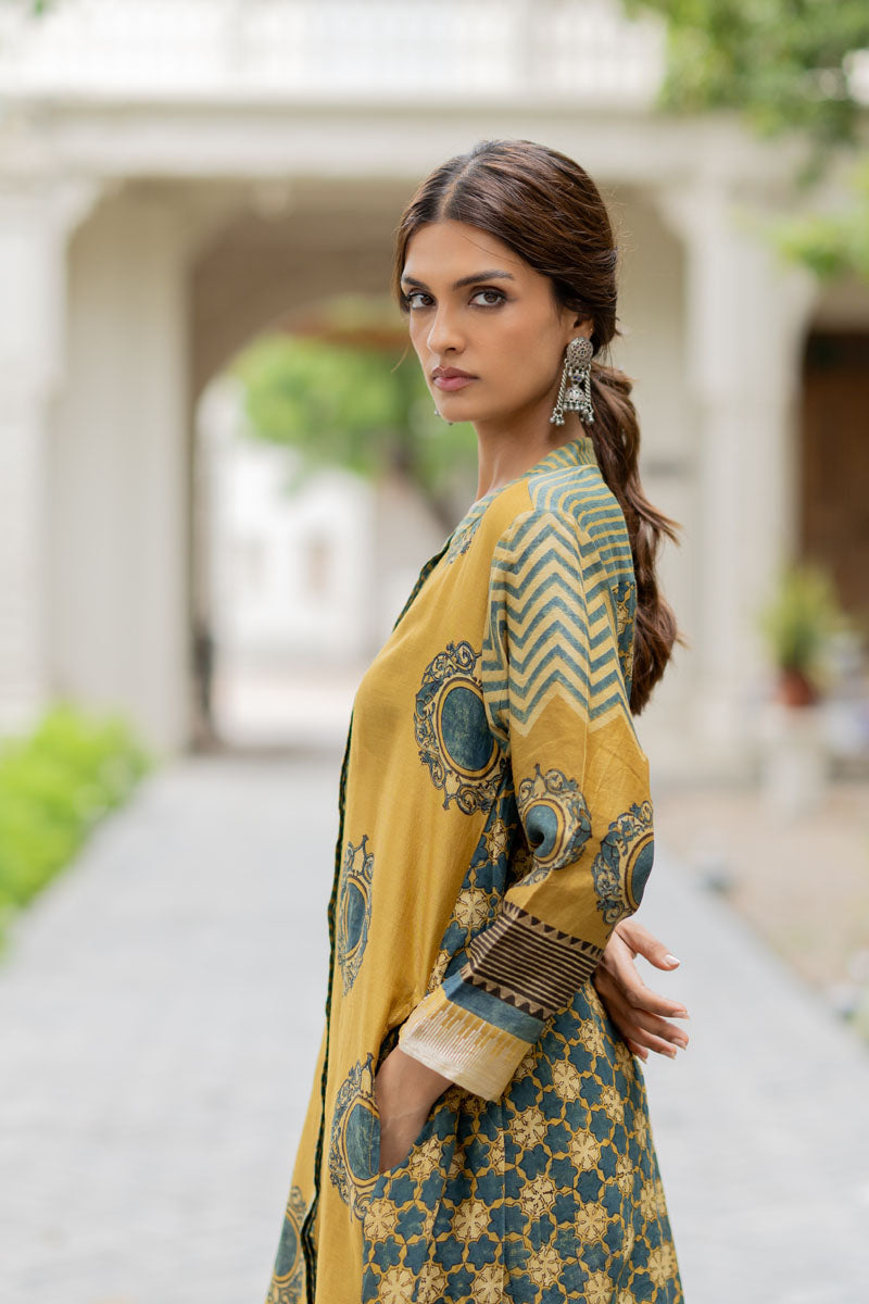 Chanderi Silk A-line Kurta Set of 2