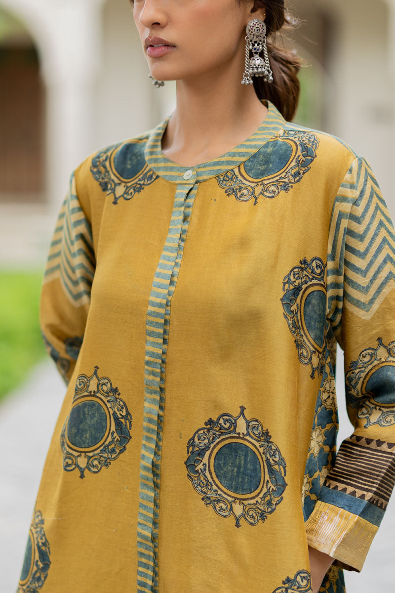 Chanderi Silk A-line Kurta Set of 2
