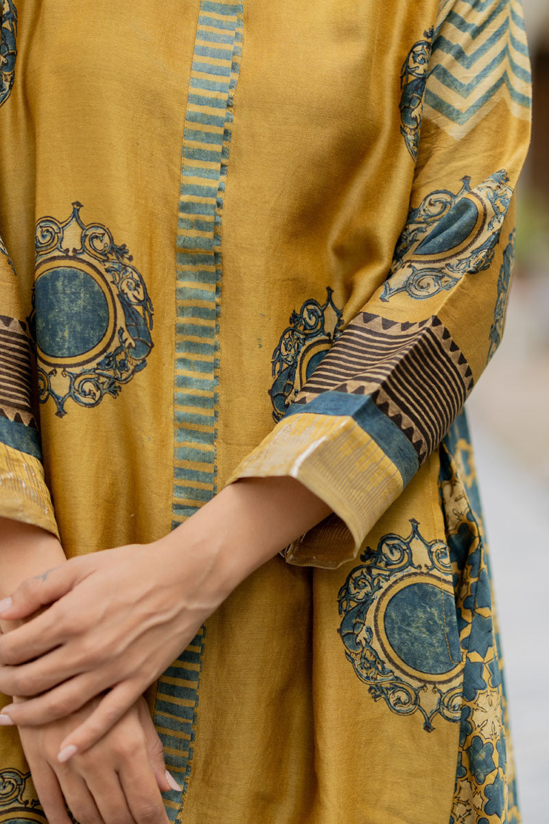 Chanderi Silk A-line Kurta Set of 2