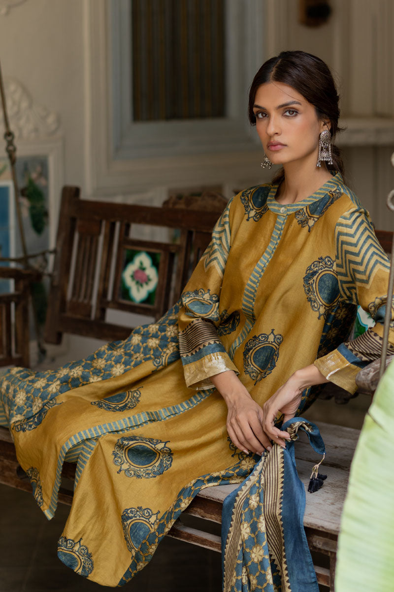 Chanderi Silk A-line Kurta Set of 2