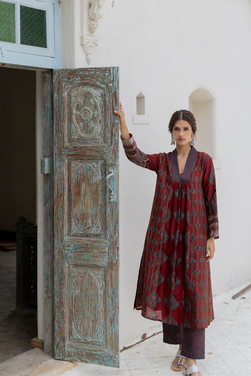 Chanderi Silk Aru Kurta Set of 2