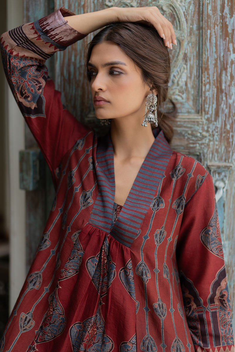 Chanderi Silk Aru Kurta Set of 2