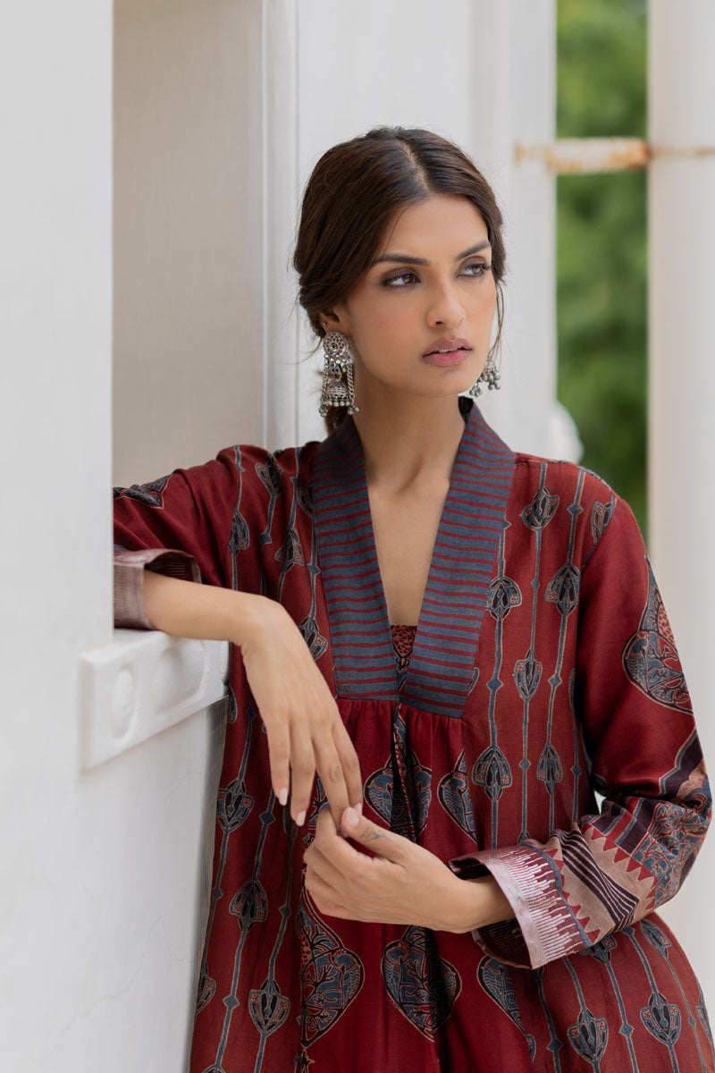 Chanderi Silk Aru Kurta Set of 2