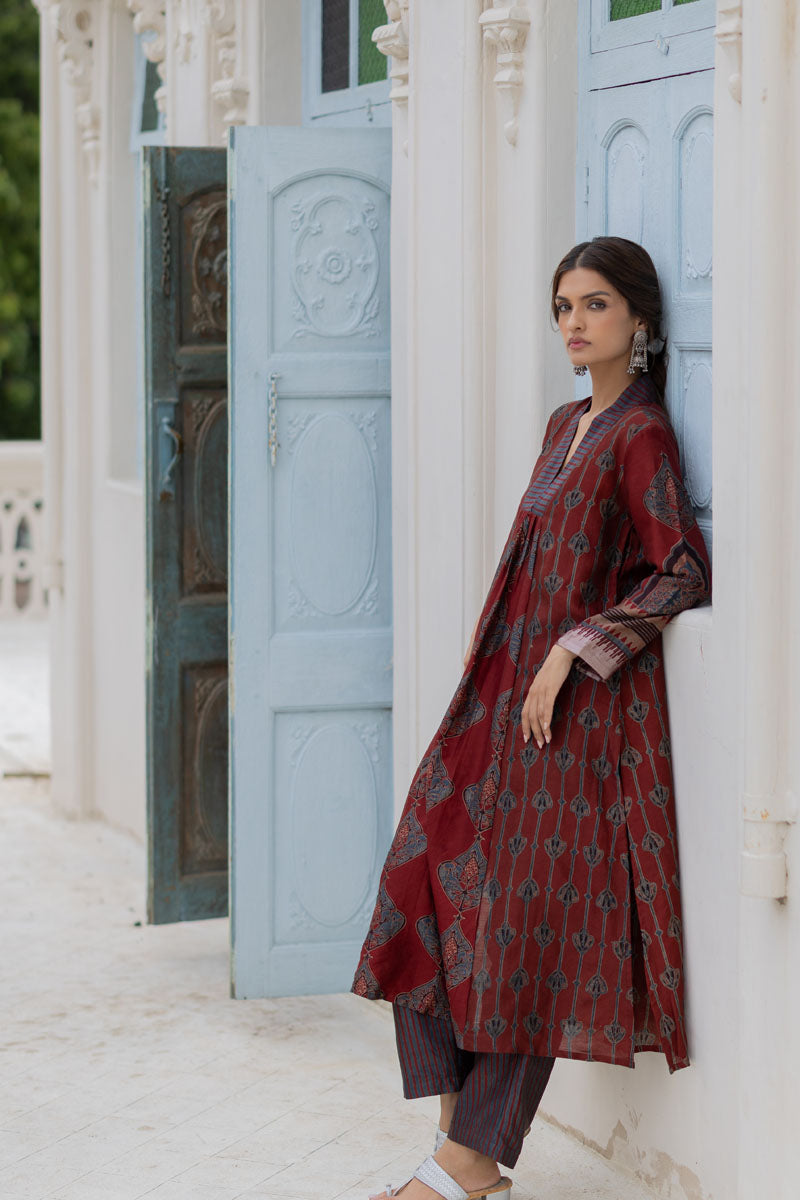 Chanderi Silk Aru Kurta Set of 2