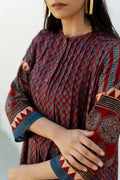 Short Pintuck Kurta - Oni Red